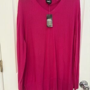 INC International Concepts Women's Fuchsia Long Sleeve Top
